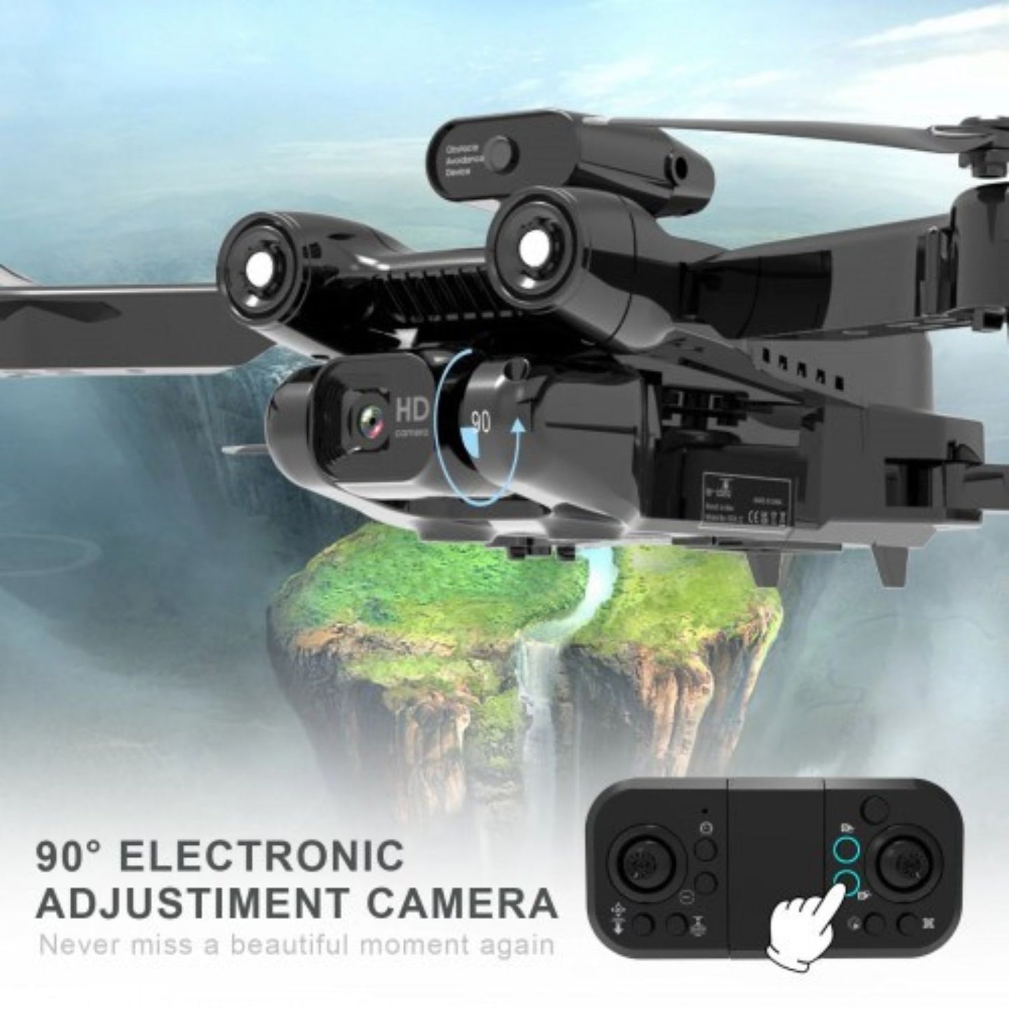 "MM TOYS F22 Foldable Dual-Camera Drone with Gimbal, 20MP Video Recording And Photo, Extended Control Range, High-Speed 72 KMH,Free Extra Battery 14+ Years - Color May Vary