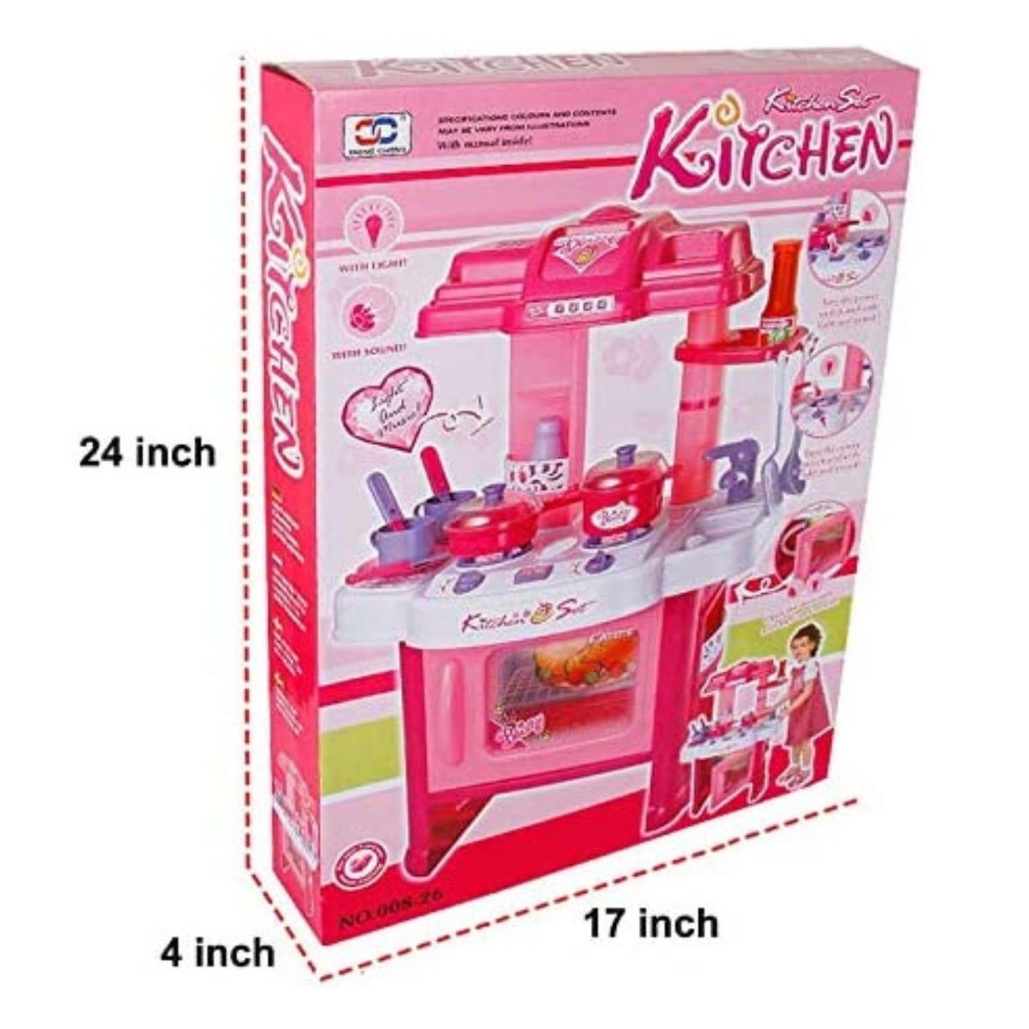 MM TOYS Kitchen Play Set for Children | Interactive Lights & Sounds | Big Size 24 Inch | Suitable for Ages 3+ Years