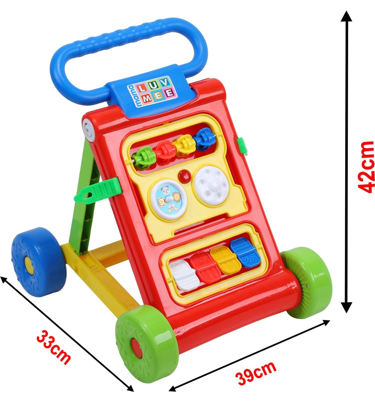 MM Toys Baby Activity Walker Trainer with Music | Anti-Slip Tyres | For 6+ Months Infants - Color May Vary