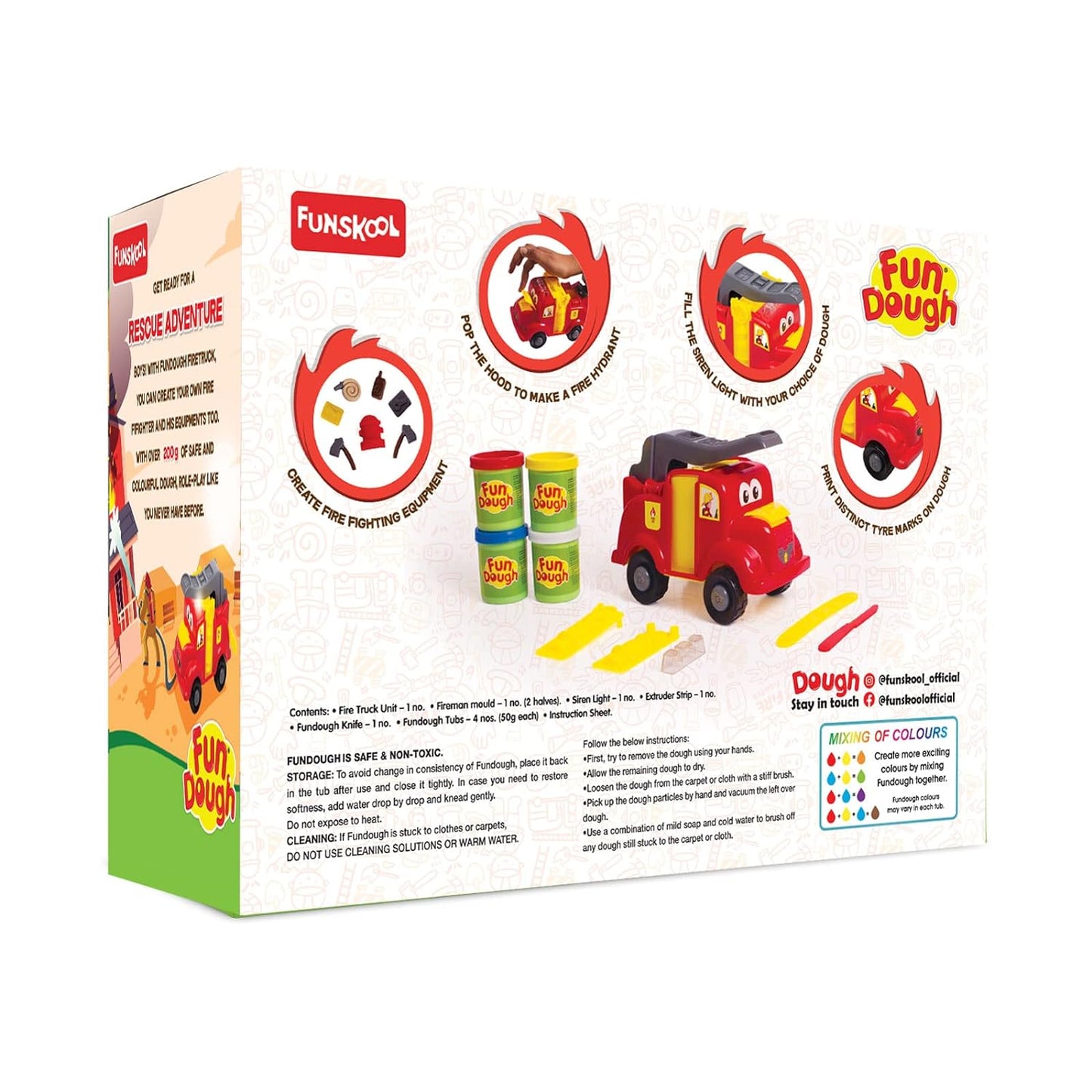 Funskool Fundough Fire Rescue Playset - Multicolored Pretend Play Dough Toy for Shaping and Sculpting, Suitable for Ages 3 and Up