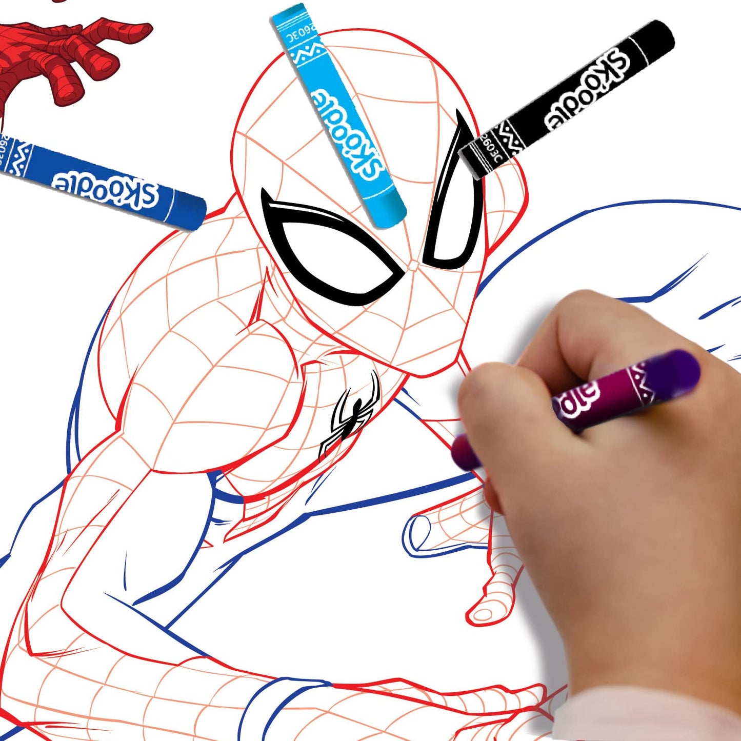 Skoodle Marvel Spiderman Colouring Frames for Kids, Specially Crafted to Enhance Play & Colouring Experience