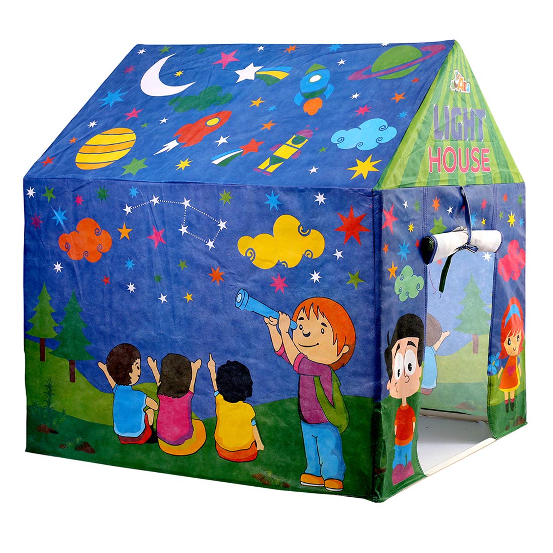 Awlas Play Tent House With LED Lights For Kids Indoor And Outdoor Play Toys - Multicolor