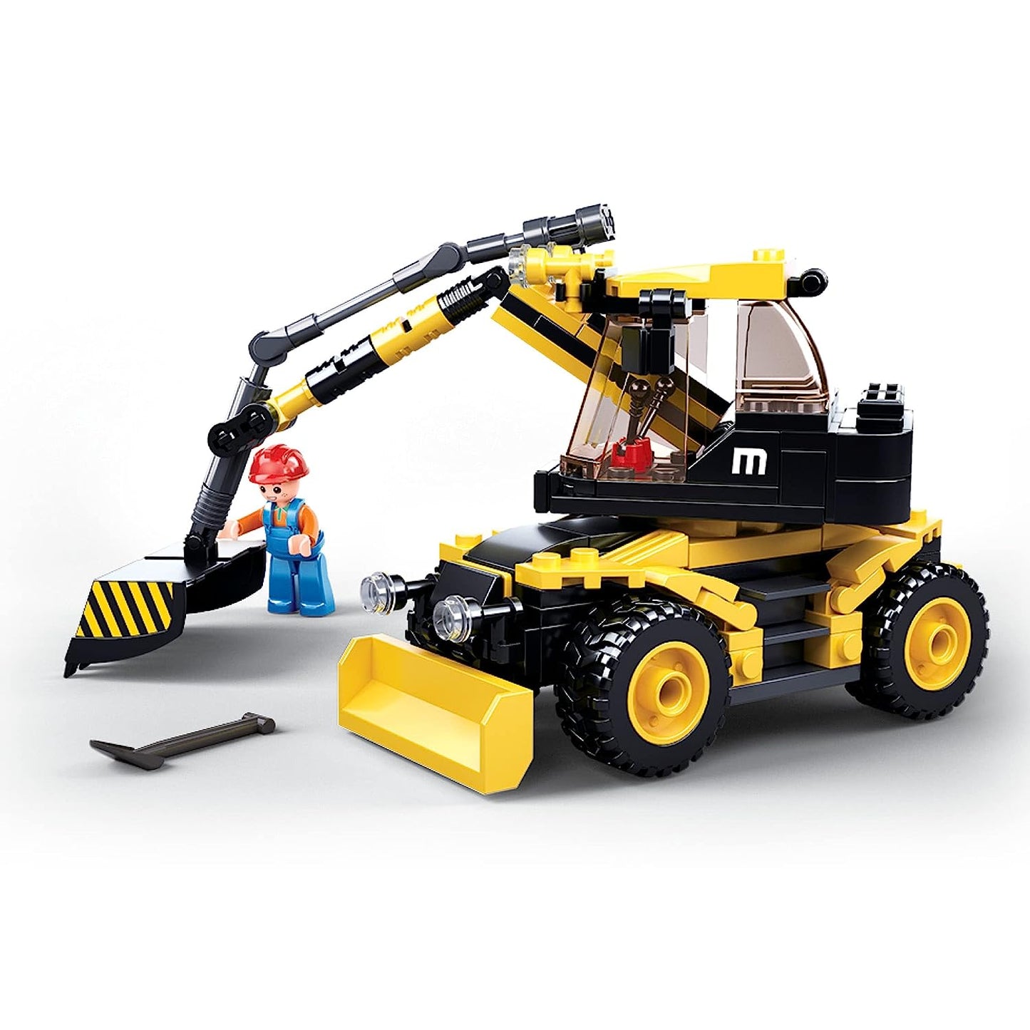 Sluban Town Construction Excavator 2-in-1 Plastic Building Blocks B0805 Brain Game, Educational Engineering Set, 196 Pieces ,8+ Years