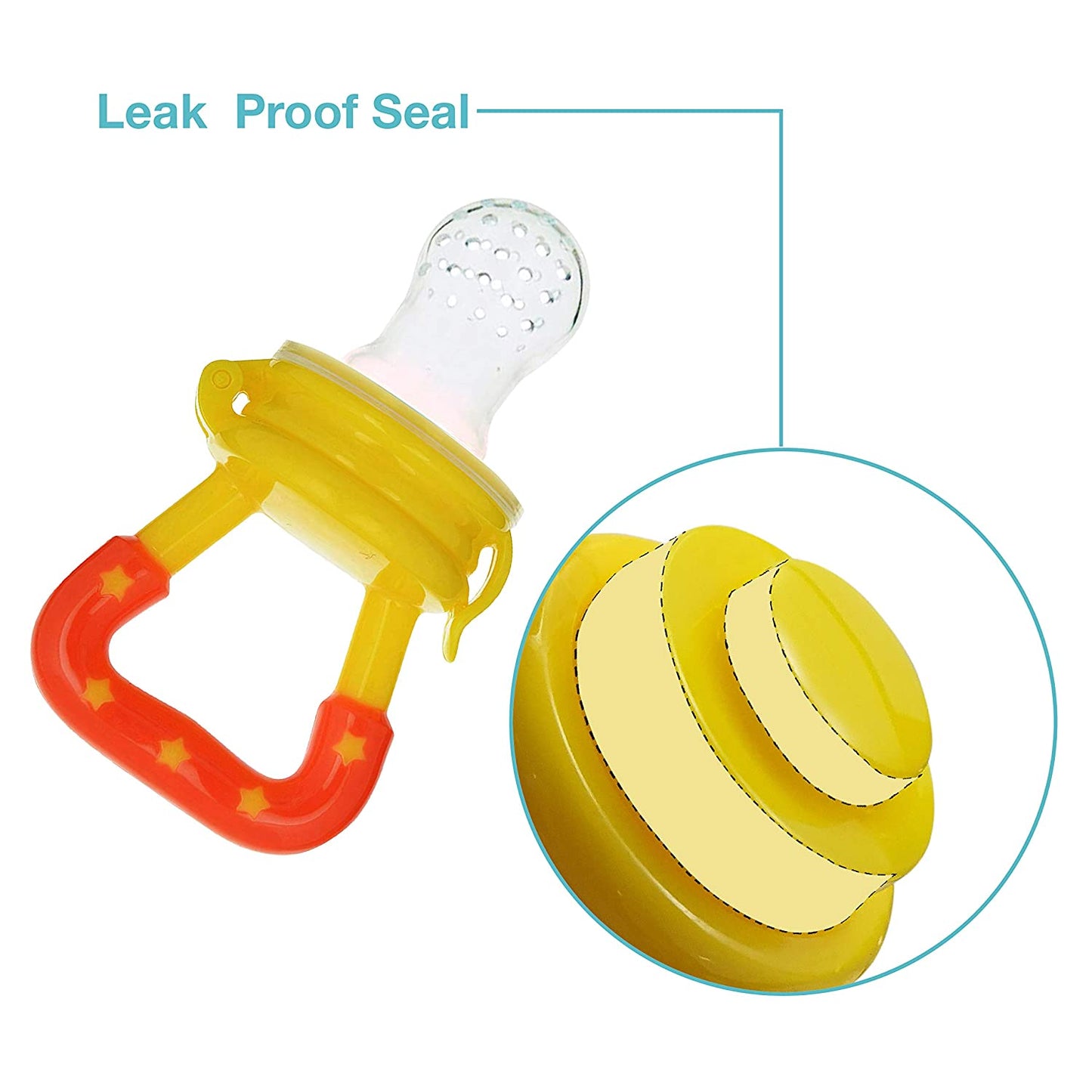 LuvLap Silicone Food/Fruit Nibbler with Extra Mesh, Soft Pacifier/Feeder, Teether for Infant Baby, BPA Free( 18599)