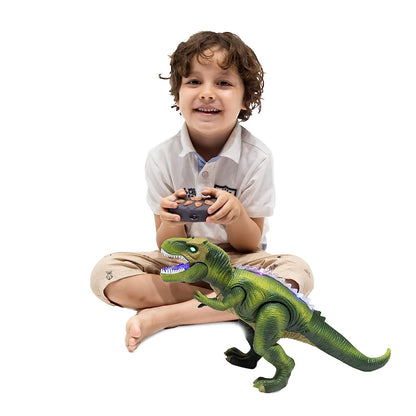 MM TOYS Remote Control Dinosaur Toy With Lights – Realistic Roaring, Walking & Shaking Head with Glowing Eyes for Toddlers, Boys & Girls