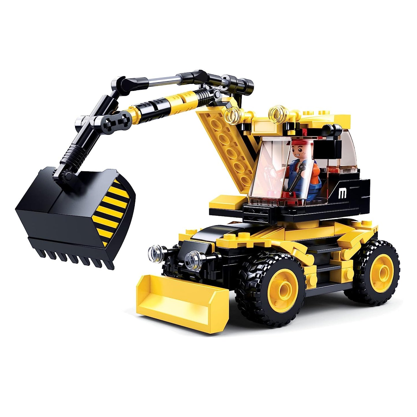 Sluban Town Construction Excavator 2-in-1 Plastic Building Blocks B0805 Brain Game, Educational Engineering Set, 196 Pieces ,8+ Years