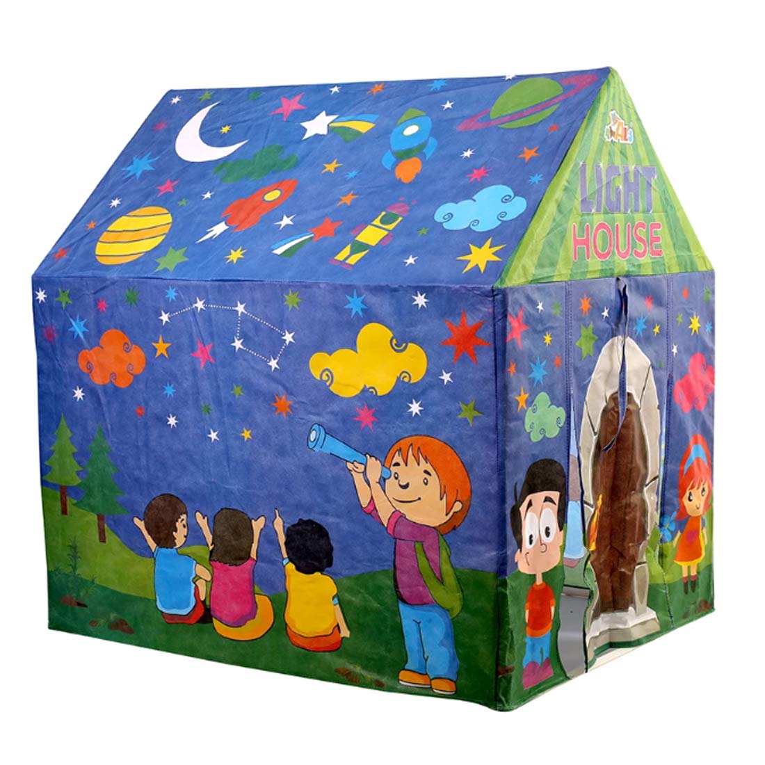 Awlas Play Tent House With LED Lights For Kids Indoor And Outdoor Play Toys - Multicolor