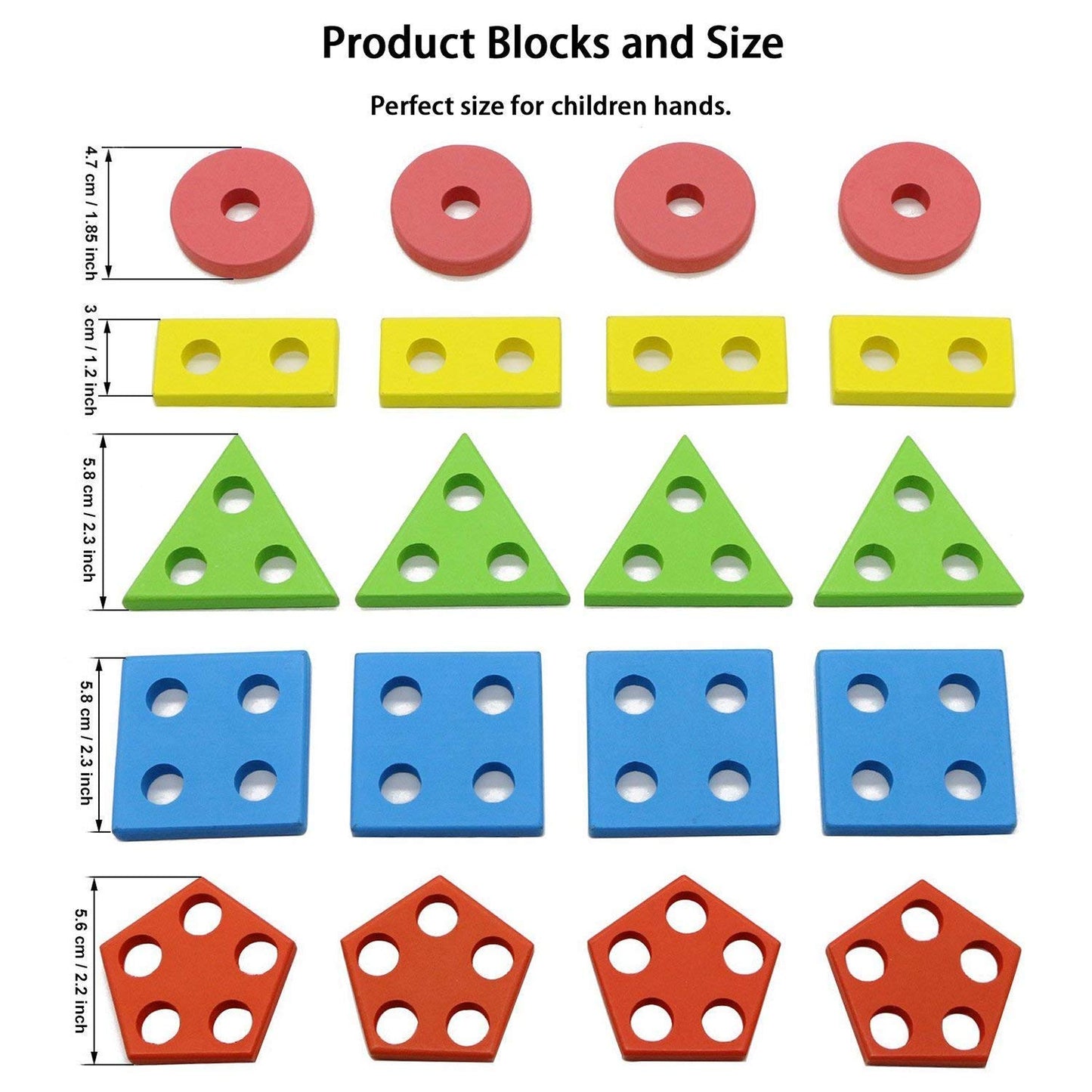MM TOYS Wooden Shape Sorter Puzzle Toy for Kids | Montessori Preschool Learning Educational Stacking Toy | 5 Column Geometric Wooden Building Blocks | Puzzle Toy for 2 to 5 Year Old Toddlers | Multicolor