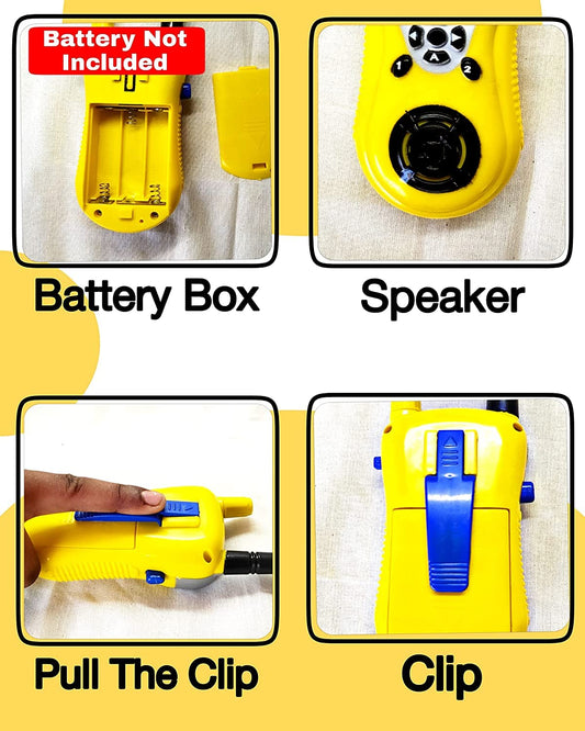 MM TOYS Walkie Talkie Toy Set 2 Pcs- Antenna Operated 2-Way Radio Role Play, Long Range for Boys & Girls