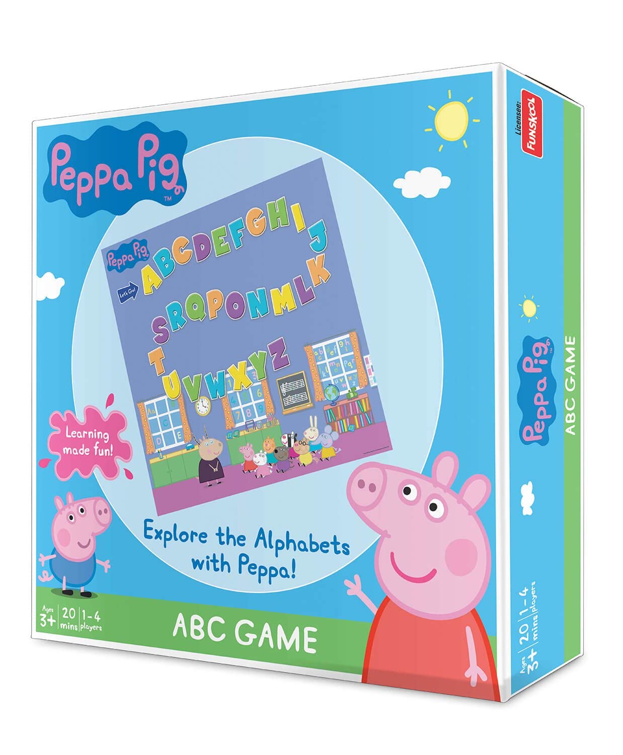 Funskool Games - AlphabetExplorer Peppa Pig ABC Game Educational, Counting, Letter Recognition, Matching, 1-4 Players, Ages 3+
