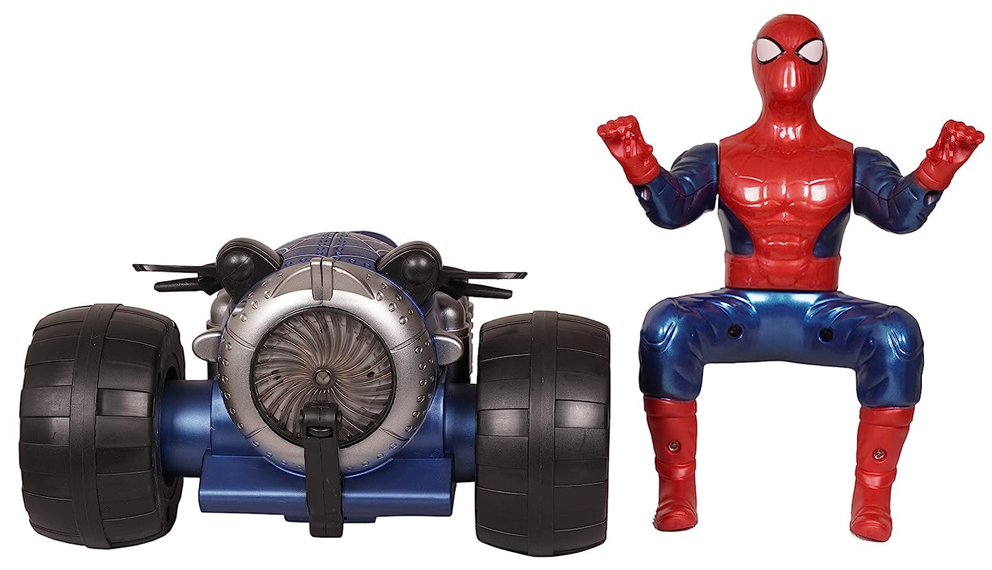 MM TOYS Stunt Spin Spiderman Motorcycle: Mesmerizing Light Effects, In-Built Music, Incredible Stunt & Drift Features - The Ultimate Drift Experience