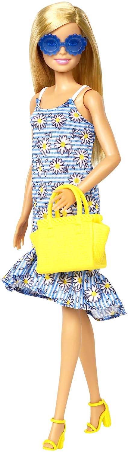 Barbie Doll with Clothes and Accessories: 4 Complete Outfits, 4 Handbags, and 3 Heels - Perfect Gift for 3+ Year Old Girls