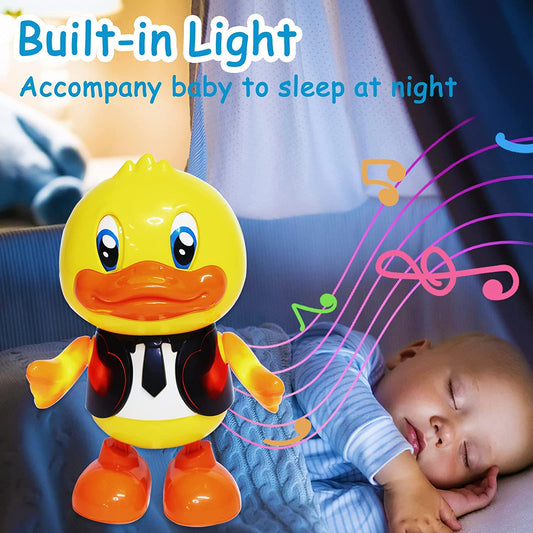 MM TOYS Cute Dancing Gentleman Duck: Interactive, Musical, & Light-Up Toy - Battery Operated Fun for Kids - Multicolor