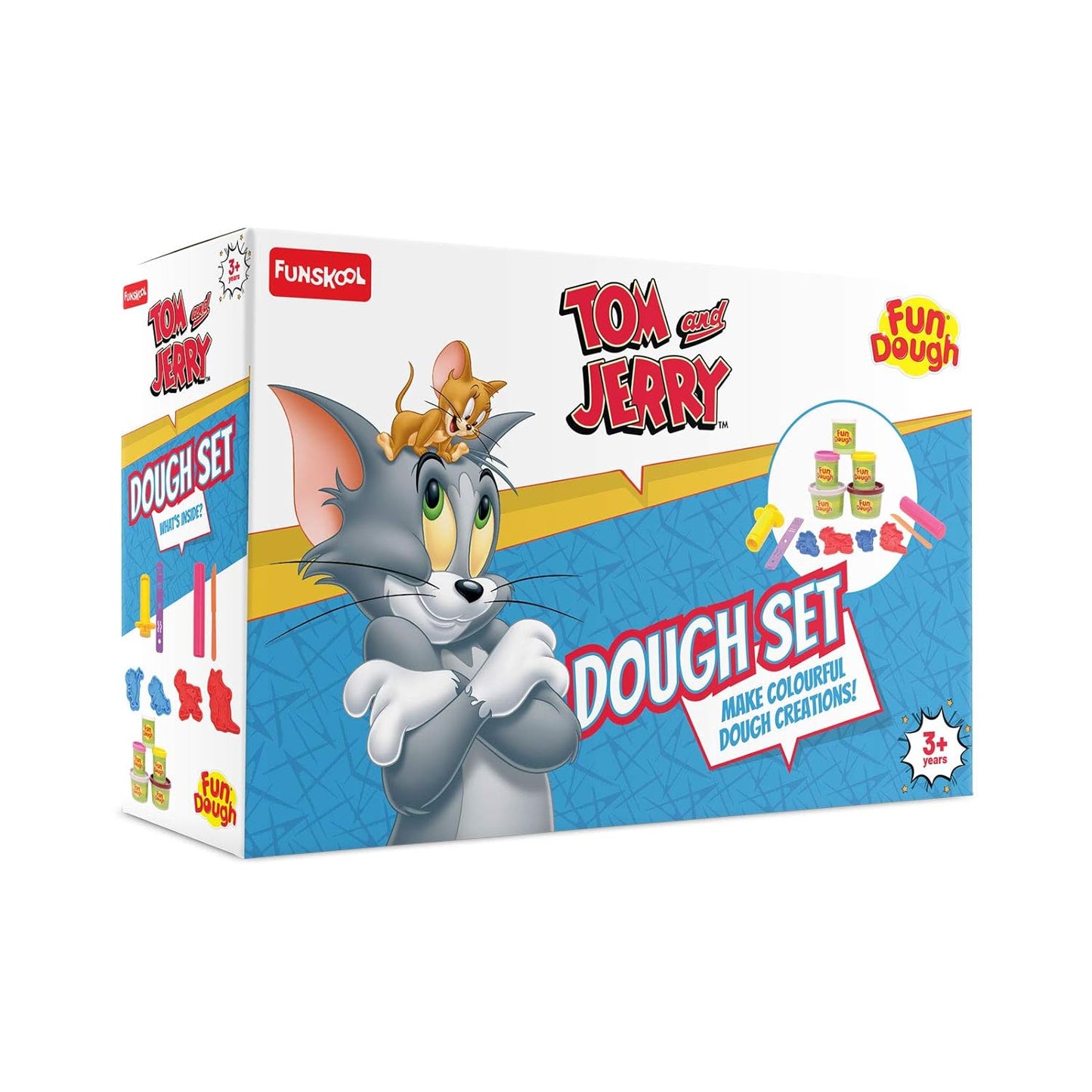 Funskool tom and jerry colourful Dough set Vibrant Carton Set for kids 4 years above