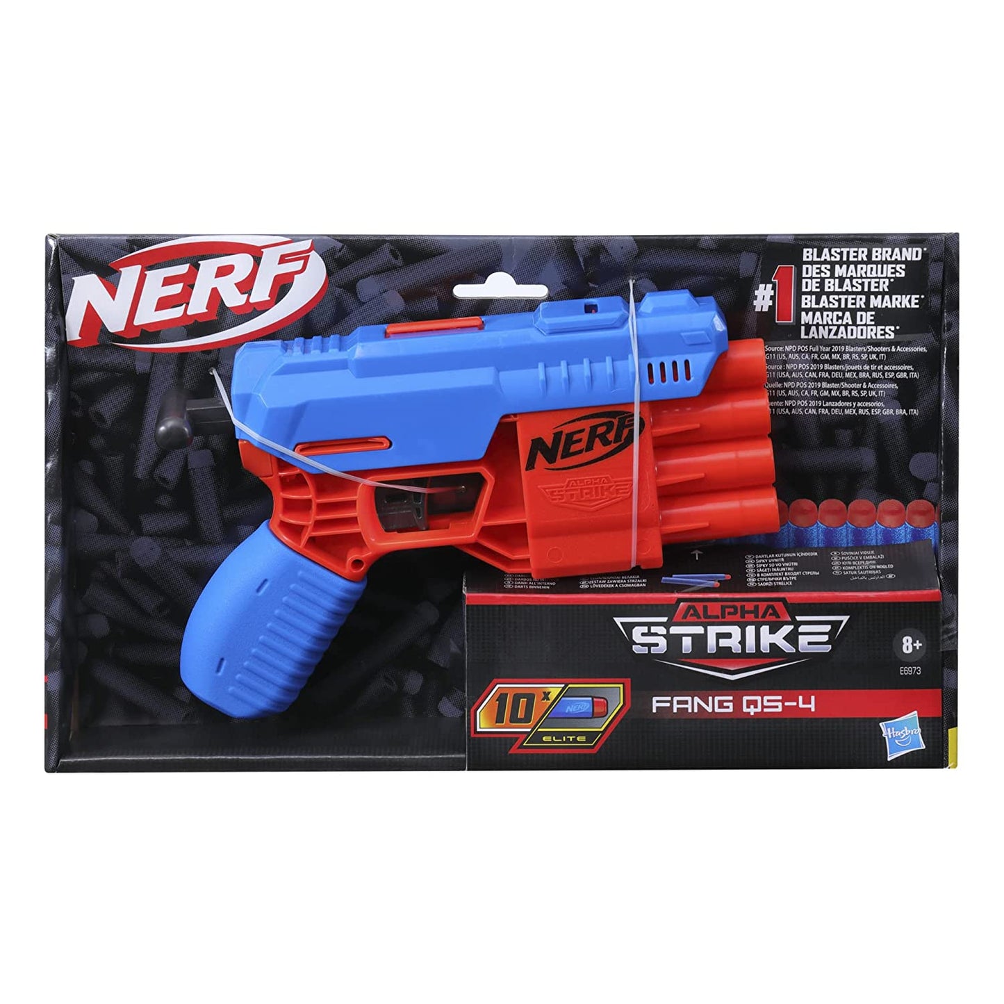 Nerf ALPHA STRIKE FANG QS-4 Toy Blaster, 4-Dart Blasting, Ages 8+, Ideal Gift, Includes 10 Official Nerf Elite Darts