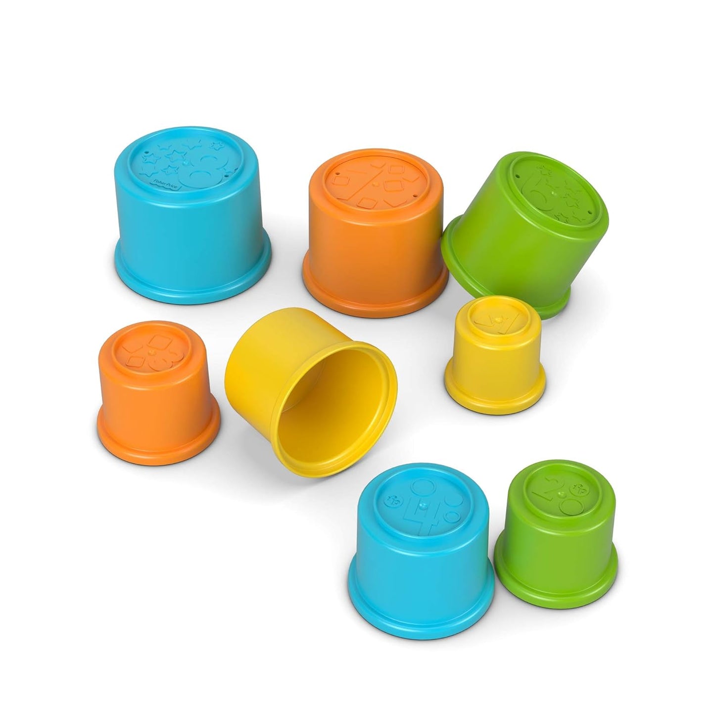 Fisher-Price Multicolored Plastic Cup Set for Stacking - 8 Piece Collection for 6 month +