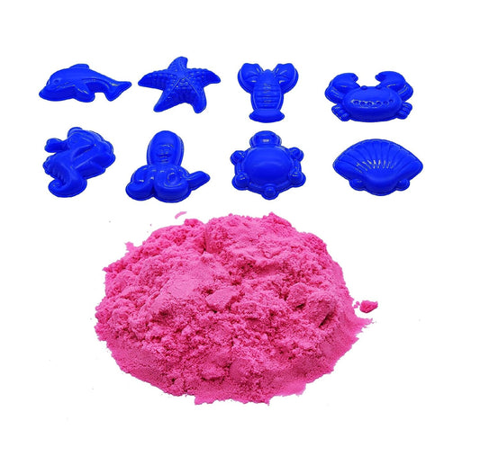 Ekta Amazing Active Sand - AquaCraft Sea Creatures Play Set Squeezable, 8 Molds, 3+ Kids.
