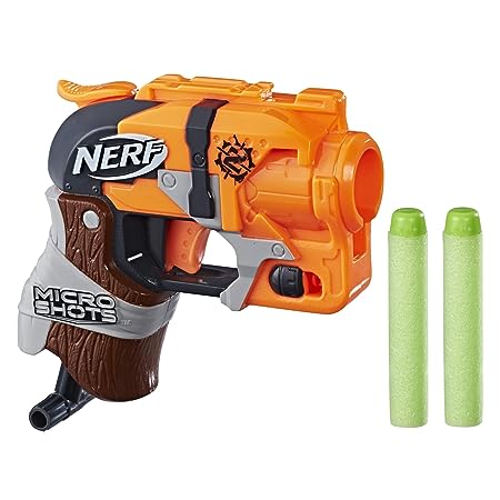 Nerf MicroZombie MicroShots Zombie Strike Hammershot - Collectible Mini Blaster, Single-shot, Includes 2 Elite Darts, Multicolor