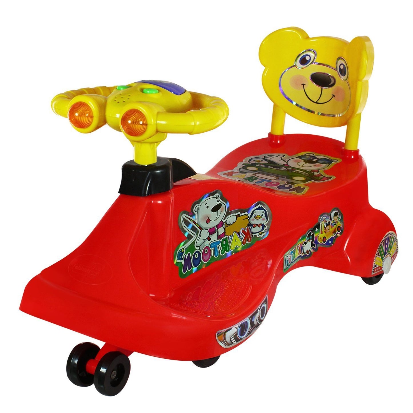 MM Toys Cartoon Swing Magic Fish Car - Light and Music Features for 2-6 Years Kids- Multicolor