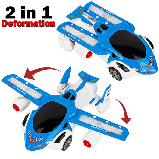 MM TOYS Flying Car Toy – 360° Bump & Go Rotation, Flashing Light, Music, Skill Development, Age 3+, Multicolor