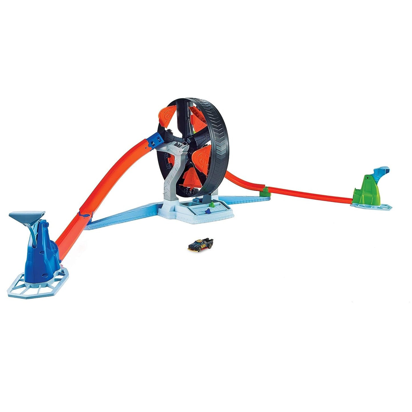 Hot Wheels Spin Wheel Challenge Play Set - Ultimate Track Set for Boys (Includes One Car, Multicolor) GJM77