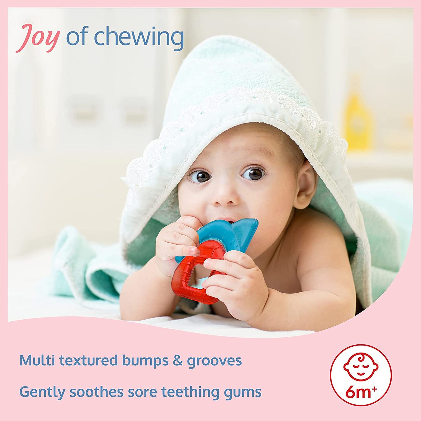 LuvLap Silicone Water Filled Teether, Contains Distilled Water to Soothe Teething Baby Gums ,Easy to Grip for Babies hand BPA Free Pack of 3