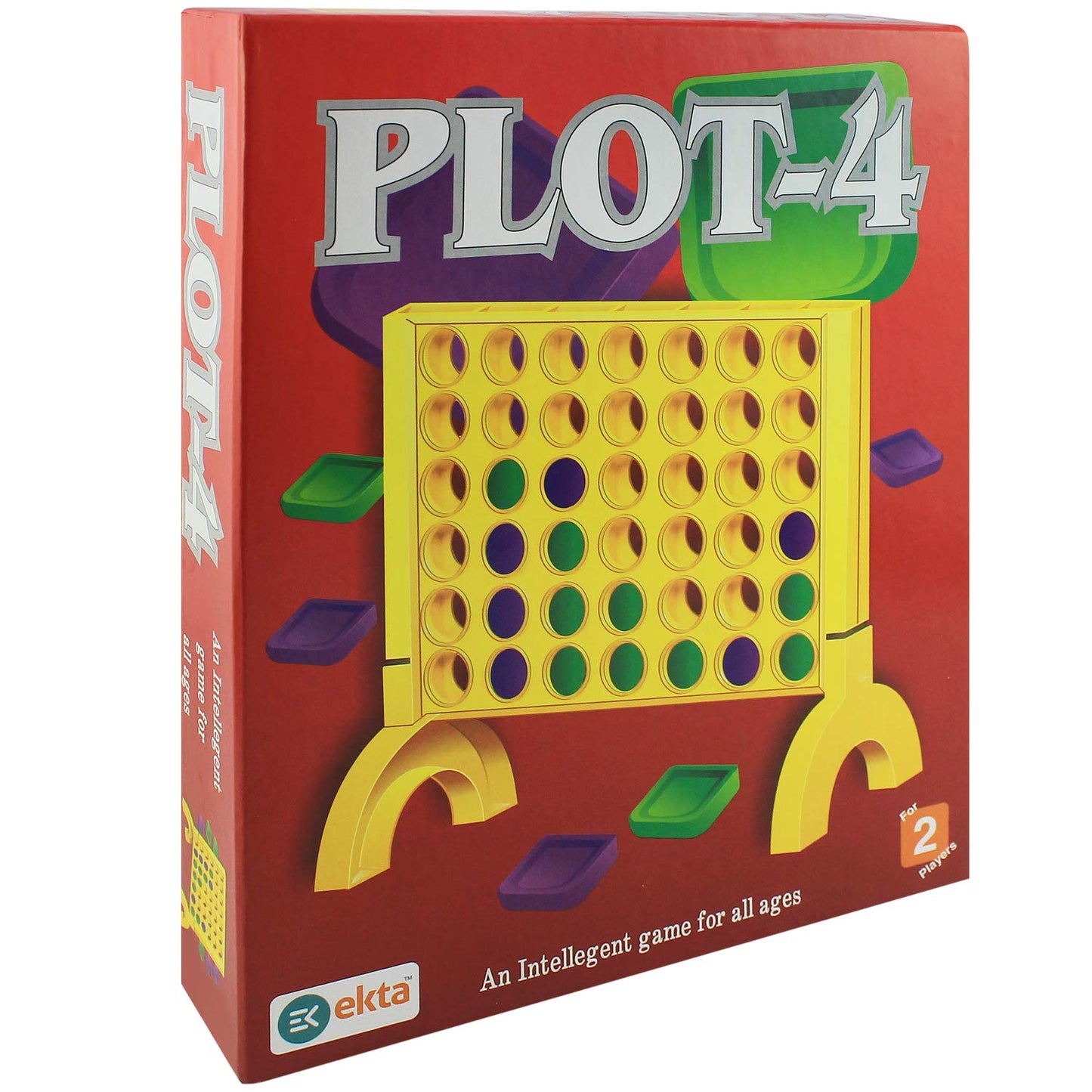 Ekta Plot-4 Family Game For 5+ Year Kids And Adult 2 Players Game Plastic Material - Multicolor