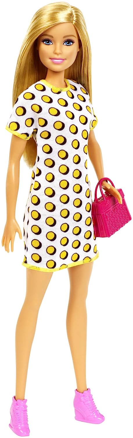 Barbie Doll with Clothes and Accessories: 4 Complete Outfits, 4 Handbags, and 3 Heels - Perfect Gift for 3+ Year Old Girls