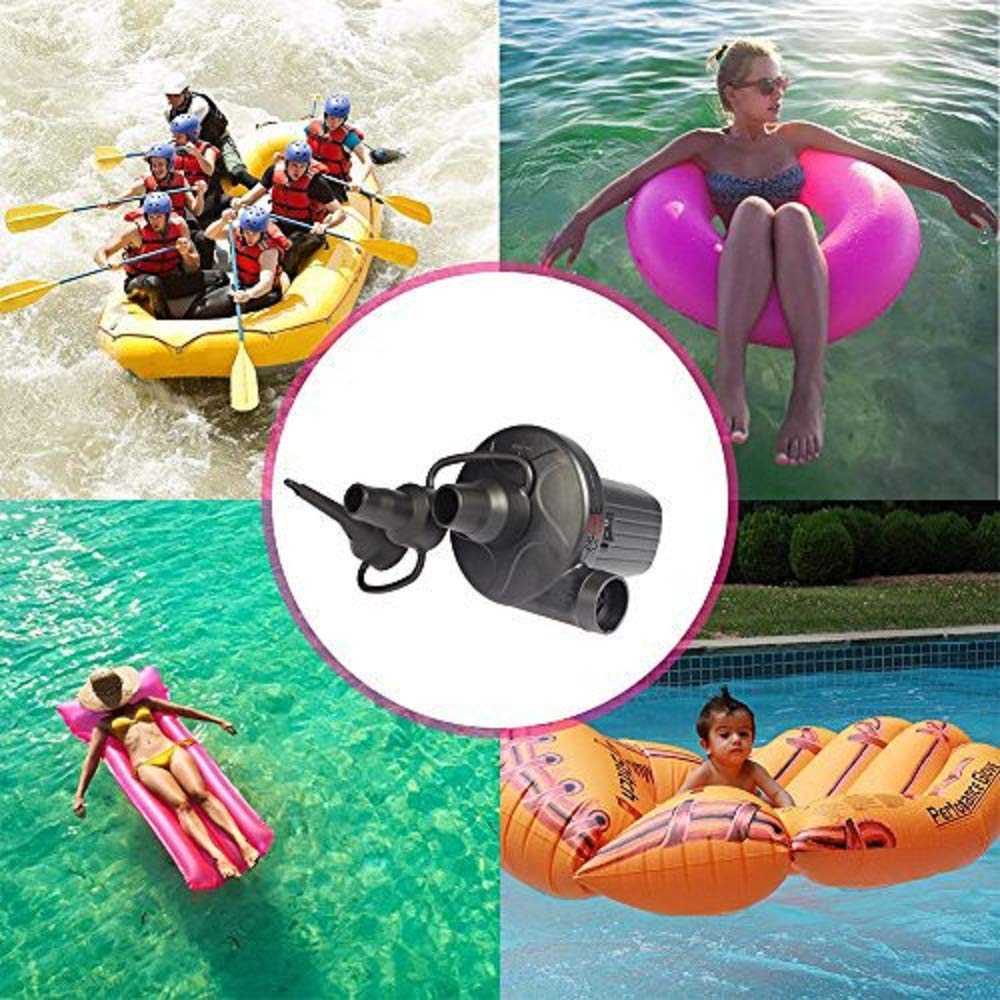 Multipurpose Electric Air Pump for Swift Inflation/Deflation of Air Beds, Pools, Toys, and More