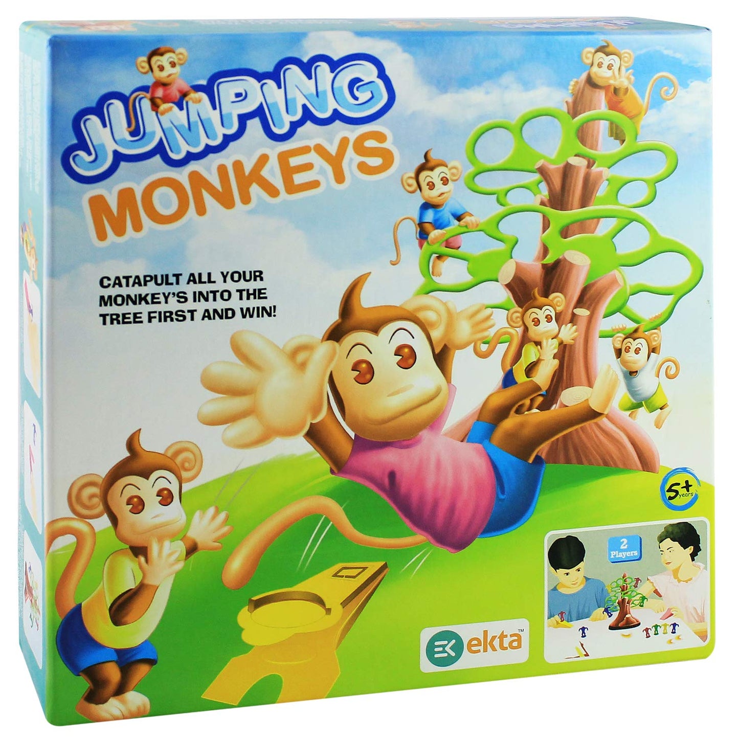 EKTA Jumping Monkey Small Catapult Toy, 2-Player Board Game for Kids 5 Years and Above