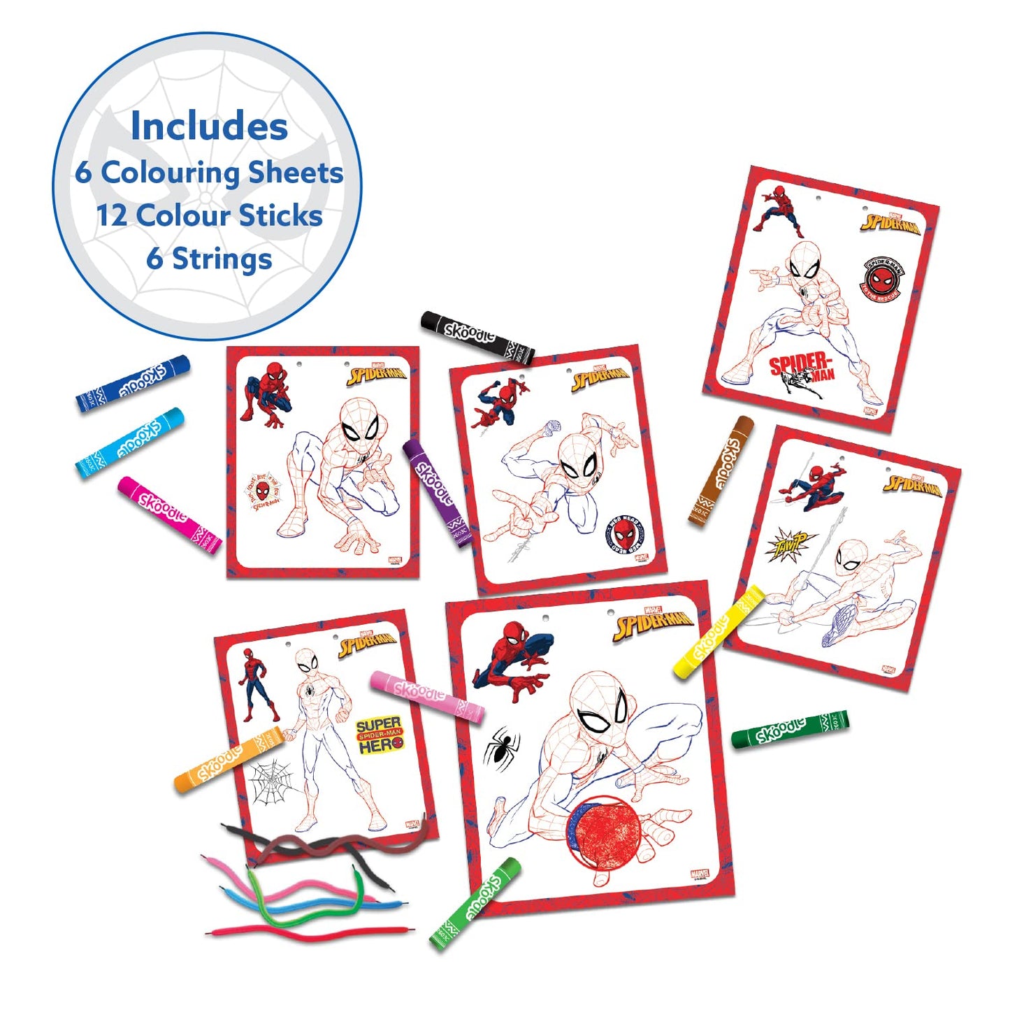 Skoodle Marvel Spiderman Colouring Frames for Kids, Specially Crafted to Enhance Play & Colouring Experience