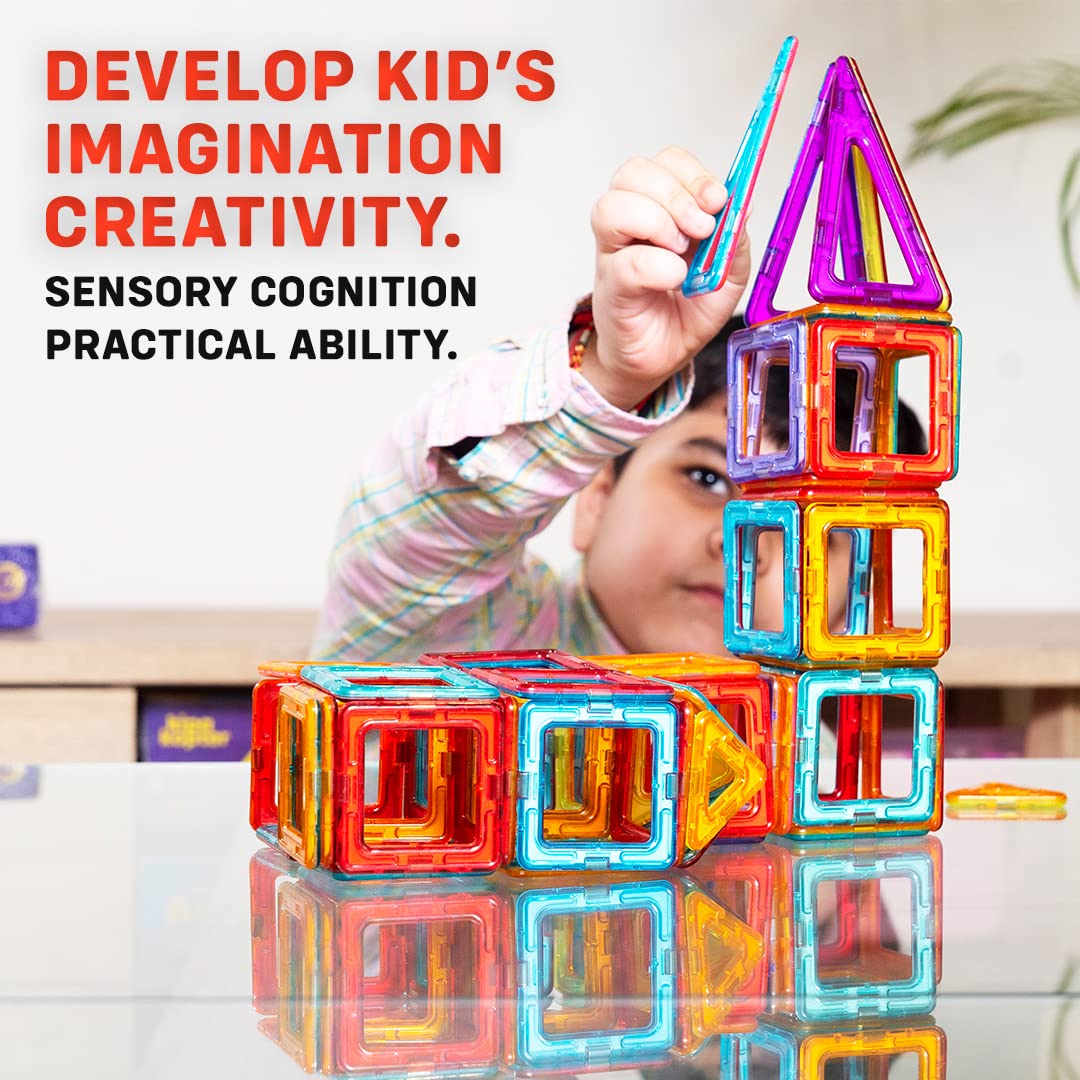 KIPA GAMING MagPlay Multicolor Magnetic Building Blocks Set - 24 Piece DIY Educational Toy for Kids