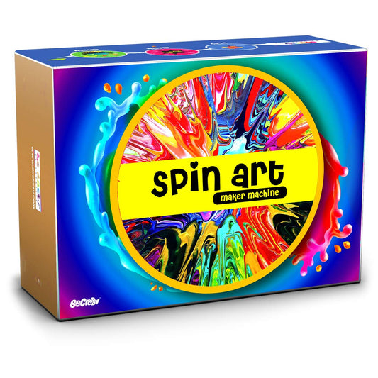 "MM TOYS SpinMagic Motorized Spin Art Machine DIY Kit - Portable, STEM-Based, Enhances Creativity +7 Color Paint Bottles + 20 Paintings - Ideal for Ages 8 old to Adult, Perfect Birthday Gift - Multicolor