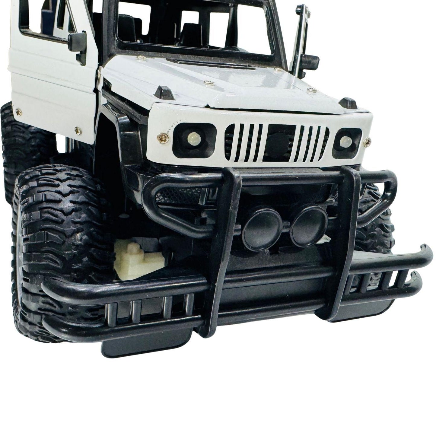 MM TOYS RC Monster Rock Car, 2.4 GHz Remote, Metal Body, Manual Doors, LED Headlights, 3.7V 500mAh Rechargeable, 8-inch Truck (Color May Vary)
