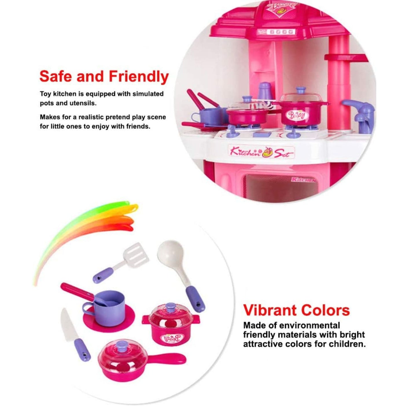 MM TOYS Kitchen Play Set for Children | Interactive Lights & Sounds | Big Size 24 Inch | Suitable for Ages 3+ Years