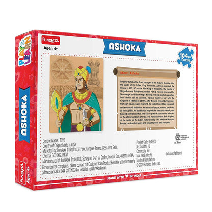 Funskool - AshokaQuest Play & Learn, Educational Puzzle, 104 Pieces, Age 4+, Emperor Ashoka, Multicolor
