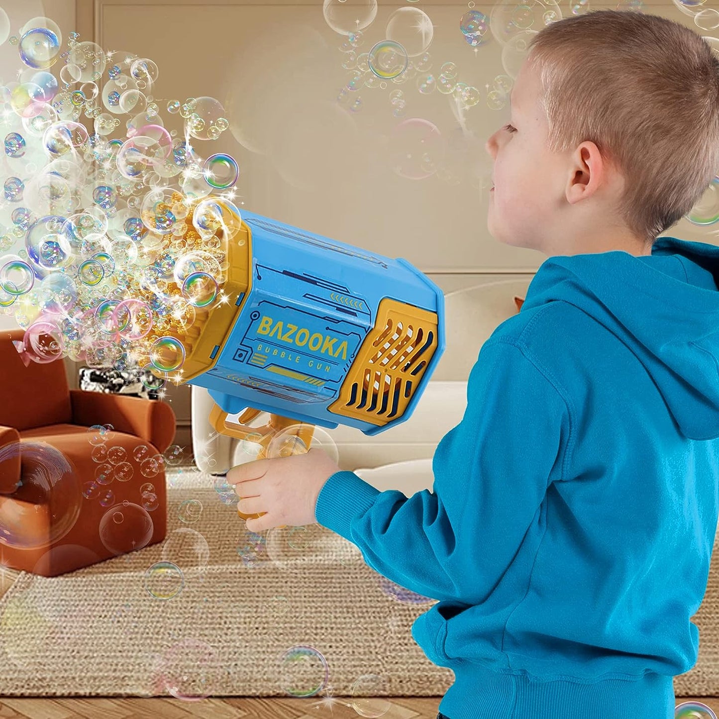 MM TOYS BubbleBlast Gun Machine Automatic - 69 Hole Bubble Blaster, Long Battery Life, Sturdy Plastic