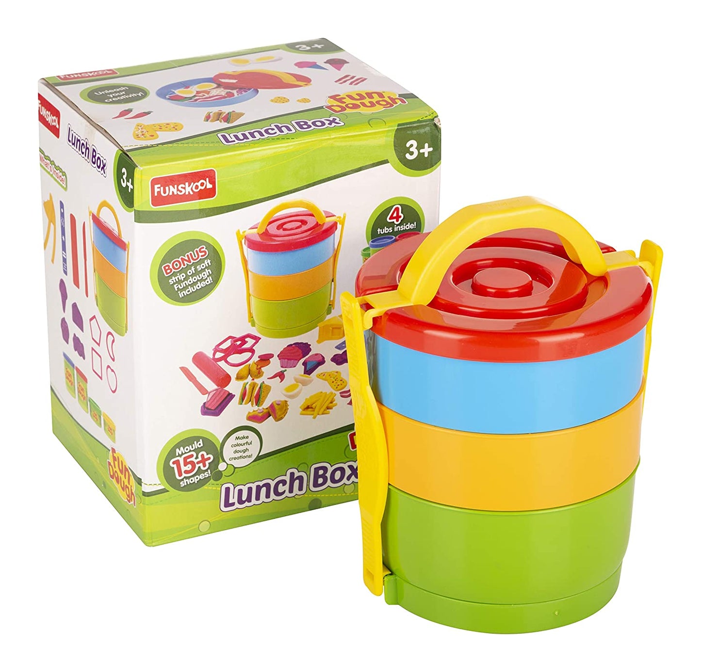 Fundough Lunch Box Shaping and Sculpting Playset for Creative Fun - 3 Years and Up