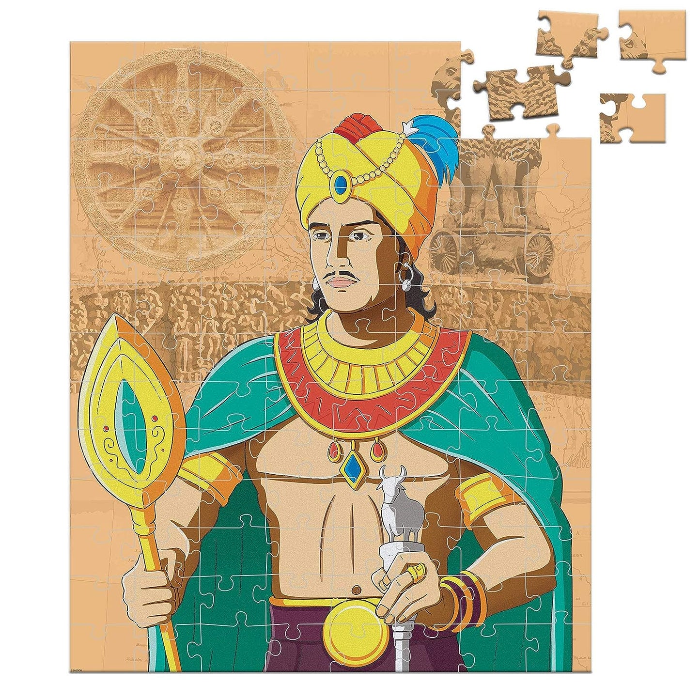 Funskool - AshokaQuest Play & Learn, Educational Puzzle, 104 Pieces, Age 4+, Emperor Ashoka, Multicolor