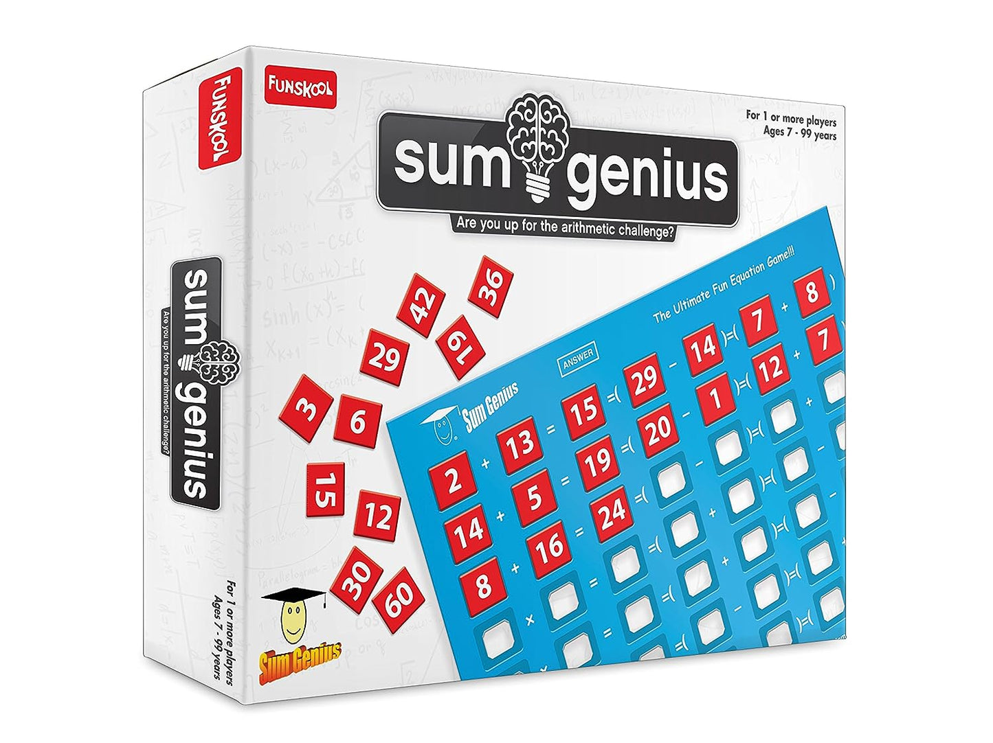Funskool NumberWhiz  Sum Genius, Maths Fun Equation Game, Educational for 7+ Kids, Family Game, Multicolor