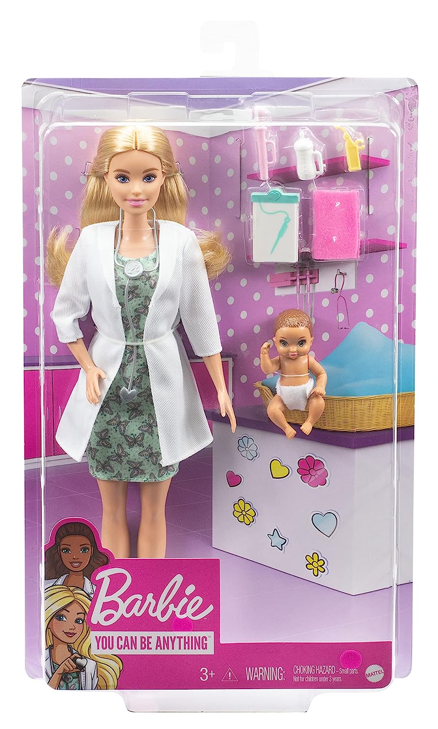 Barbie Baby Doctor Playset - Includes Infant Doll, Medical Tools, and Baby Bottle, Encourages Empathy and Nurturing Skills, Ideal for 3+ Years Girls