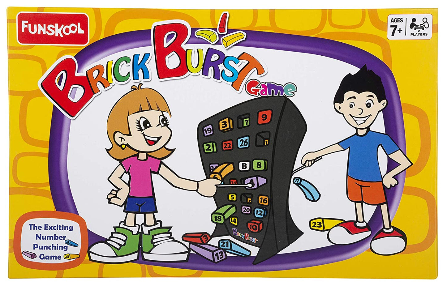 Funskool Games - Brick Burst, Educational game, The exciting number punching game, Kids & Family, 2 player, 7 & above