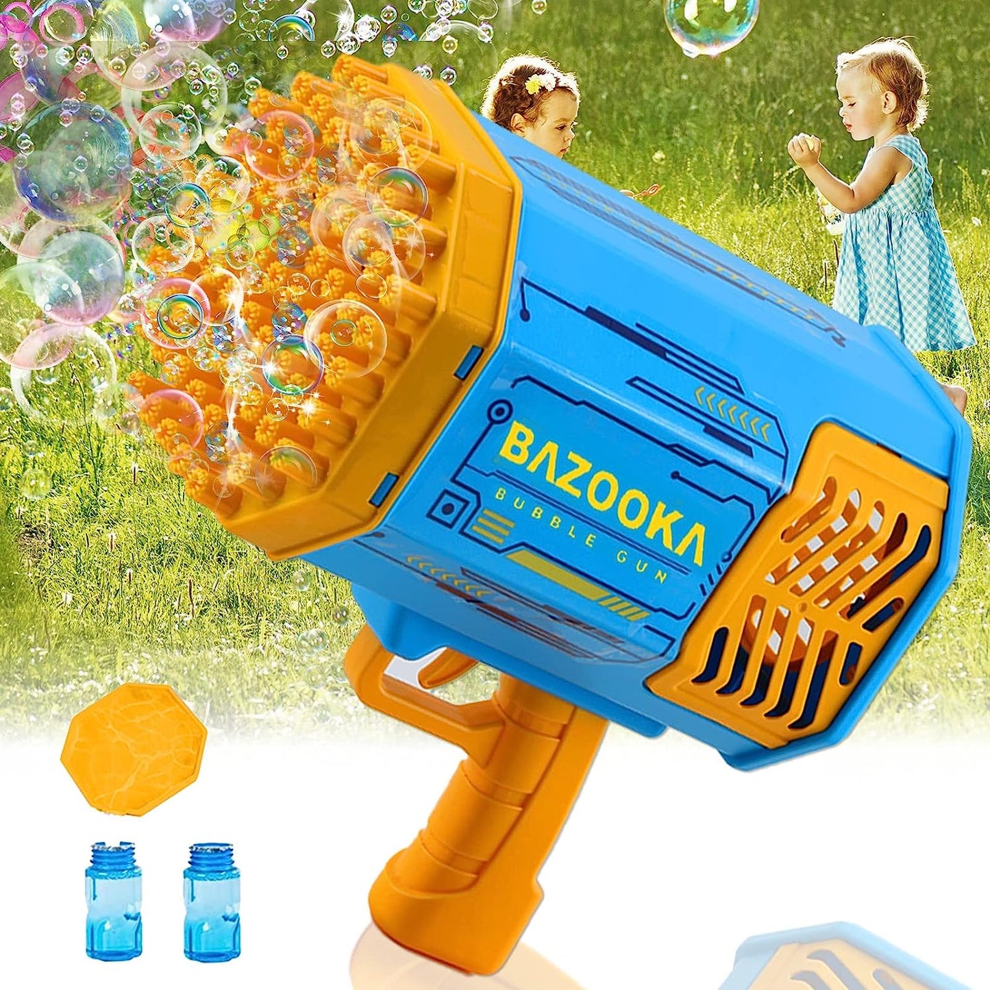 MM TOYS BubbleBlast Gun Machine Automatic - 69 Hole Bubble Blaster, Long Battery Life, Sturdy Plastic