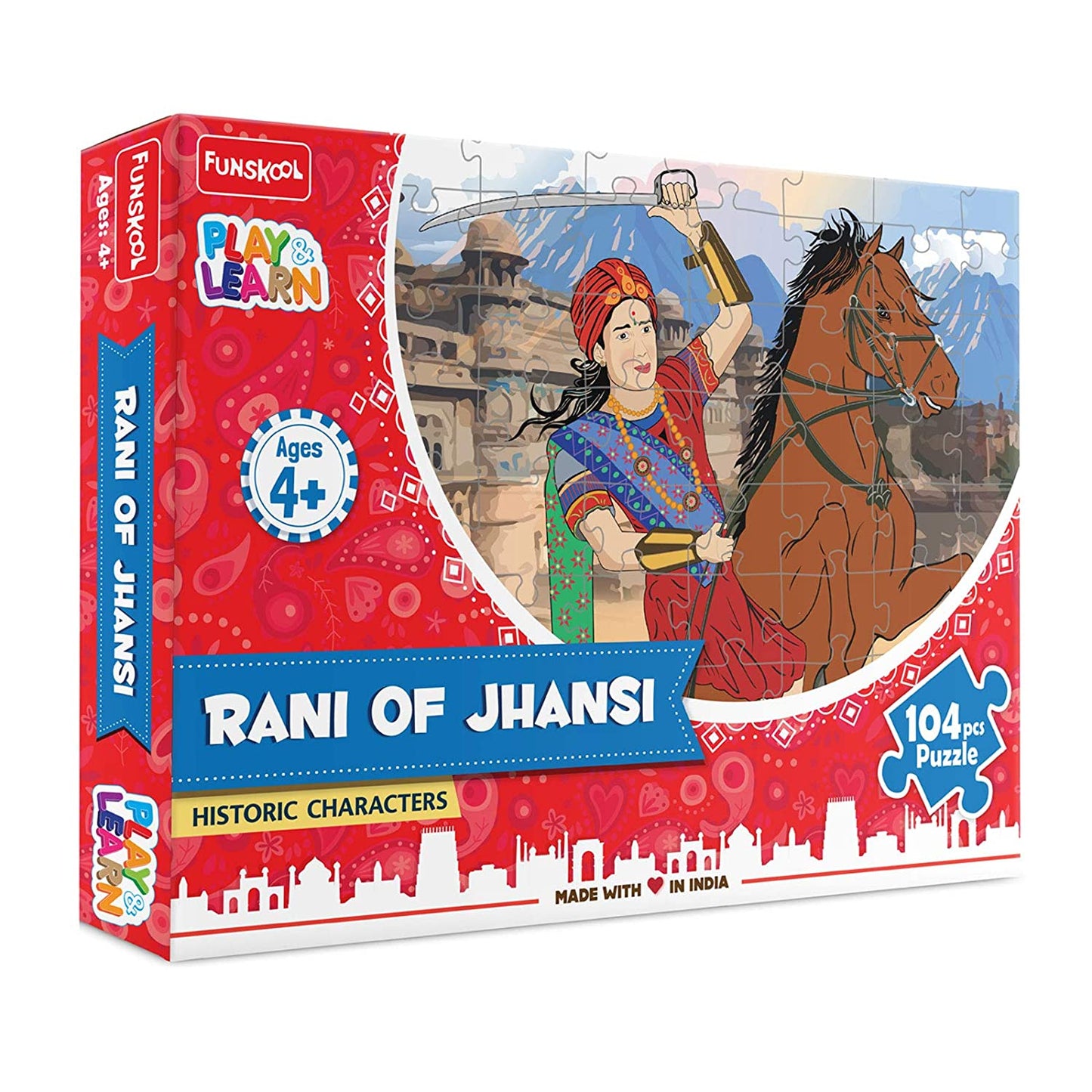 Funskool Rani of Jhansi Historic Characters 104 Pcs Puzzle Educational Gift for 5+ Year Kids