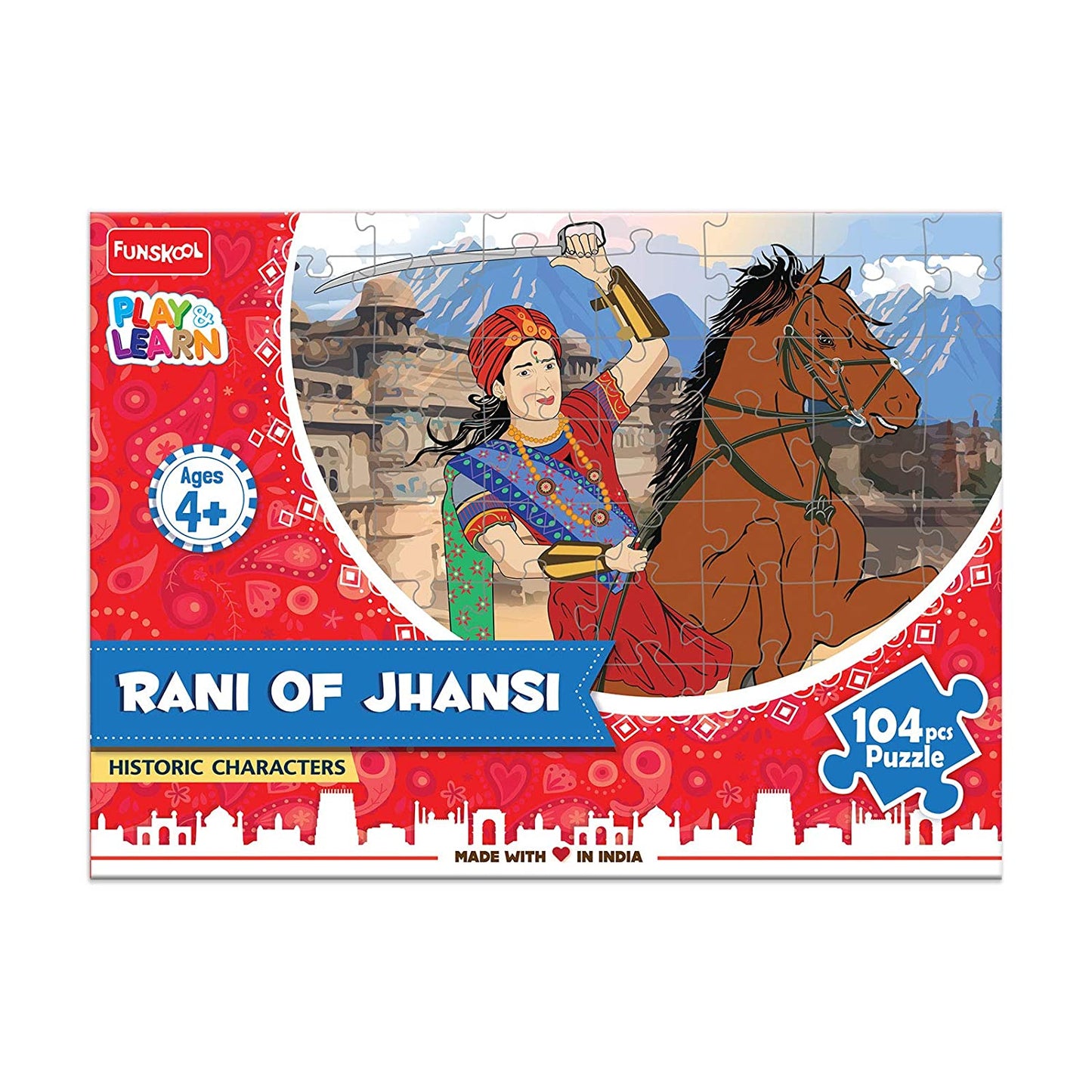 Funskool Rani of Jhansi Historic Characters 104 Pcs Puzzle Educational Gift for 5+ Year Kids