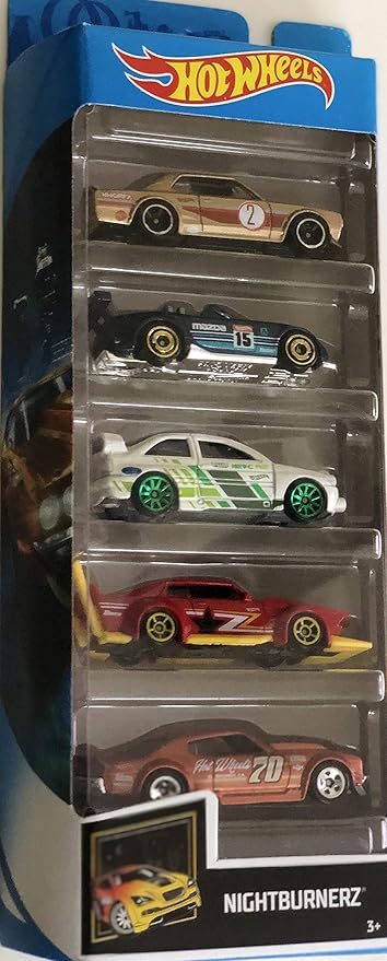 Hot Wheels HTV43 Night Burnerz 2024 - 5 Cars Pack: Speed, Style, and Collectible Fun