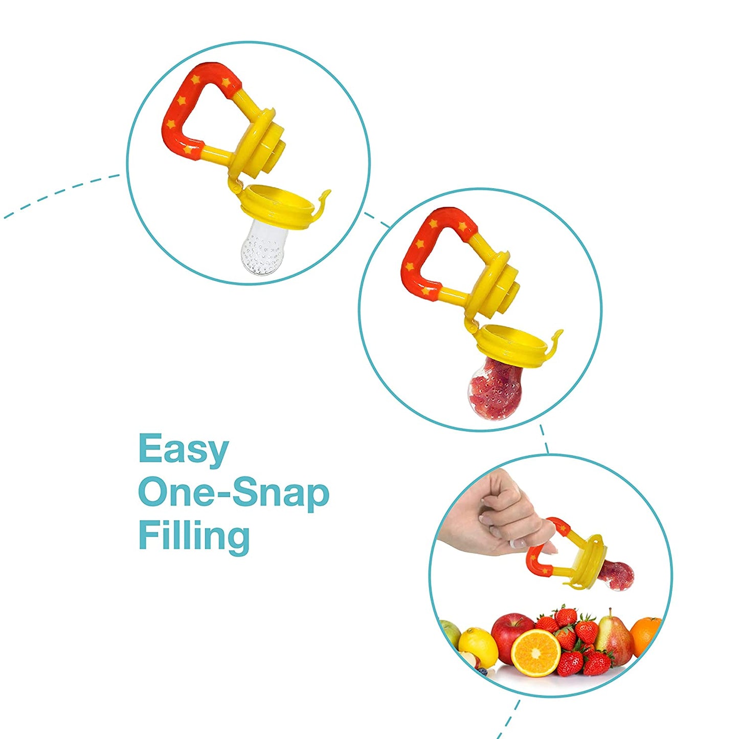 LuvLap Silicone Food/Fruit Nibbler with Extra Mesh, Soft Pacifier/Feeder, Teether for Infant Baby, BPA Free( 18599)