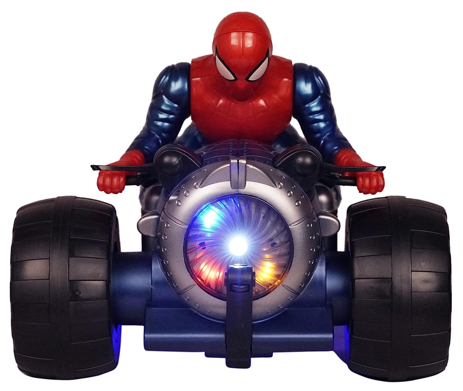 MM TOYS Stunt Spin Spiderman Motorcycle: Mesmerizing Light Effects, In-Built Music, Incredible Stunt Drift Features The Ultimate Drift Experience