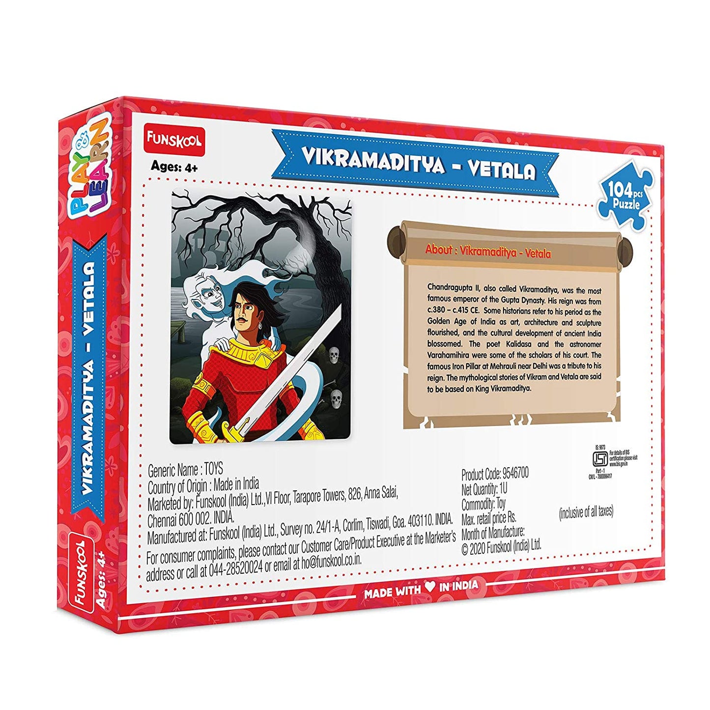 Play & Learn Vikramaditya Vetala Historic Characters 104 Pcs Puzzle Funskool Educational Learning Gift For 5+ Year Kids