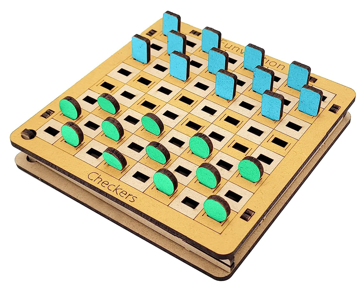 Funvention Checkers Pocket Travel Game - Educational Board Game for Fun Learning, Ideal Birthday Return Gifts for Kids 4+ Years Party Pack